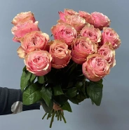 Букет из 15 розовых роз 0